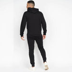 Basic Black Winter Casual Hooded Tracksuit